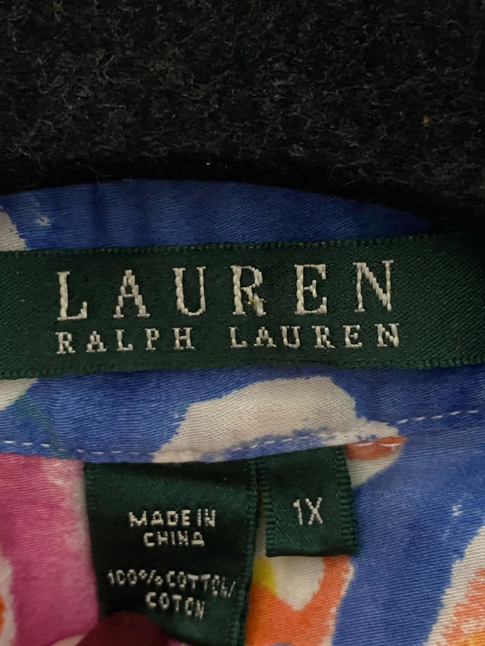 Lauren Ralph Lauren Floral Paisley Shirt 1X Colorful Cotton Button Up Artsy - Picture 6 of 6